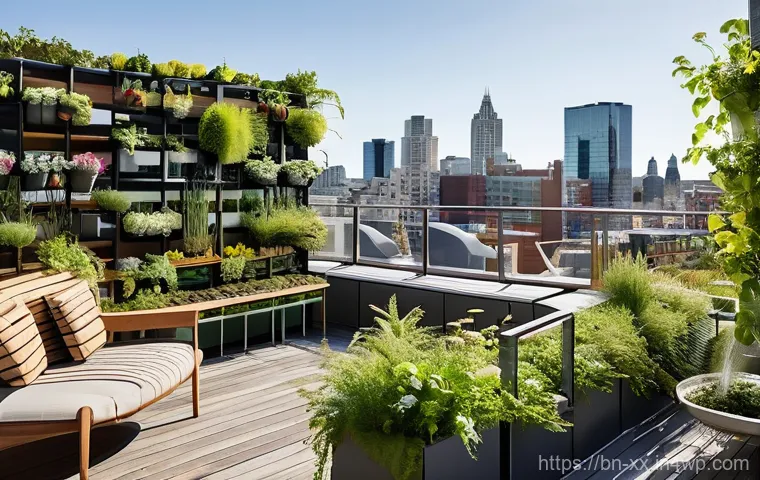 도시재생에서의 건강한 생활환경 조성 - **Vibrant Urban Oasis: Community Rooftop Garden**
A lively, sun-drenched rooftop garden on a mod...