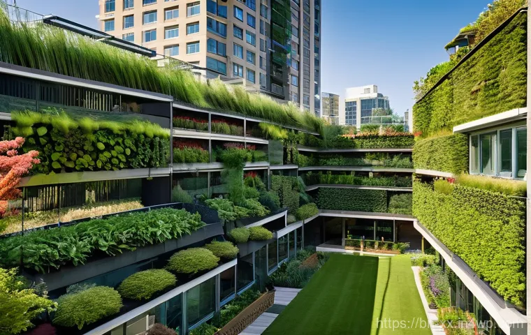 지속 가능한 도시개발을 위한 전략 - Prompt 1: Green Urban Oasis with Rooftop and Vertical Gardens** 지속 가능한 도시개발을 위한 전략 - Prompt 1: Green Urban Oasis with Rooftop and Vertical Gardens**